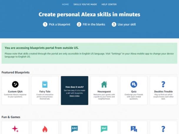 Mer informasjon om "Amazon lanserer Alexa Blueprints"